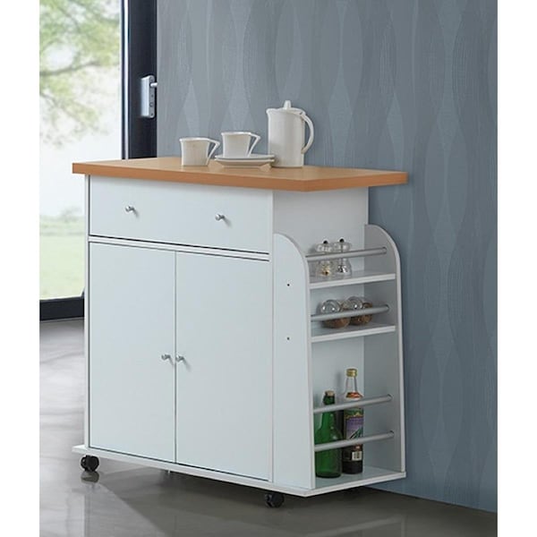 Made-To-Order Kitchen Island Spice Rack & Towel Rack-White MA751272 - main